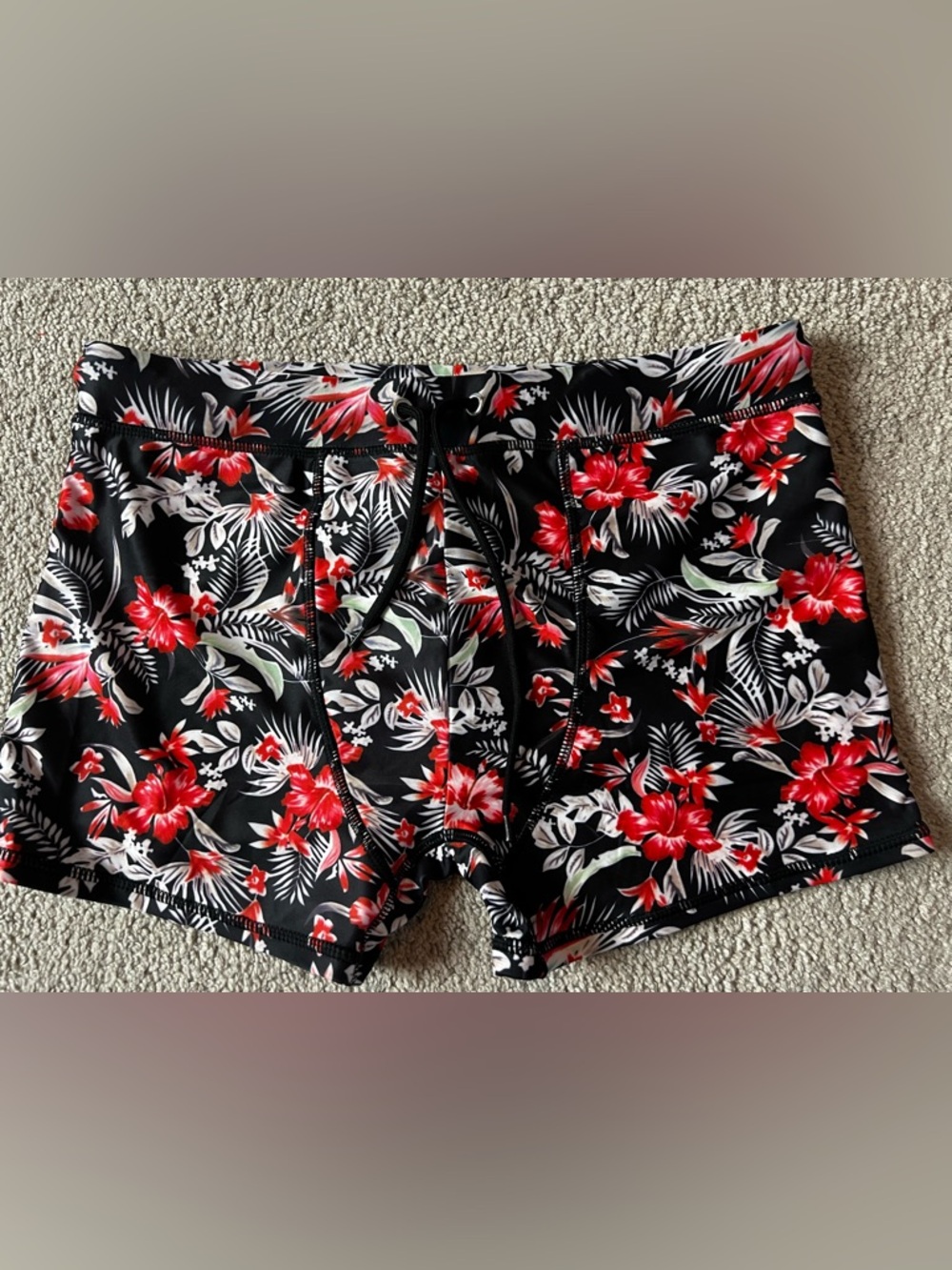 Men's Square Leg Swim Briefs Tight Trunk Swimsuit Athletic Bathing Suit Sz S #F - Picture 2 of 9